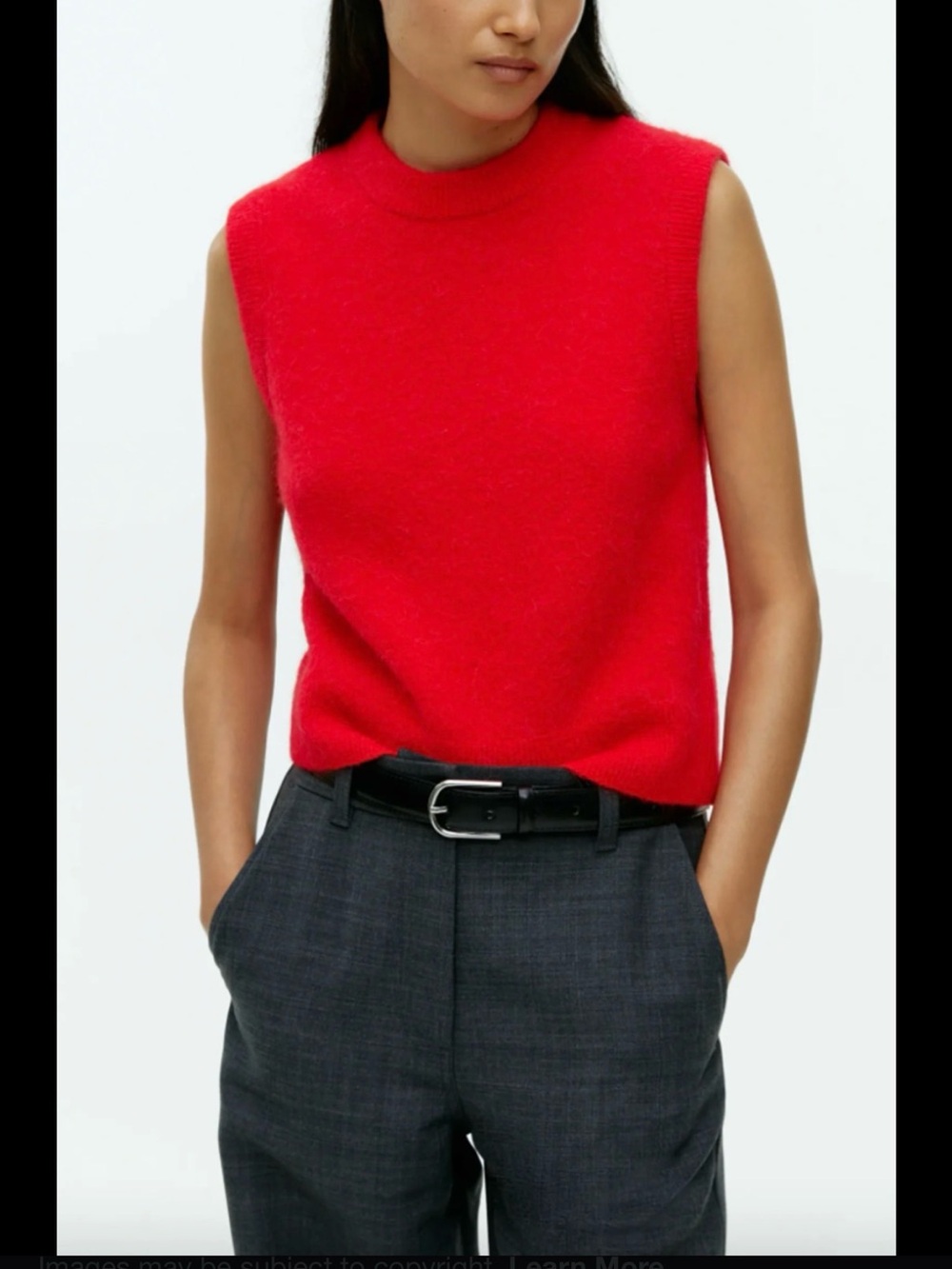 Massimo Dutti Red Knit Sleeveless Sweater Vest Size M